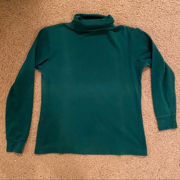Lands’ End emerald cotton turtleneck - Picture 4 of 4